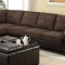 Lavena Sectional Sofa CM6453DK in Microfiber & Leatherette