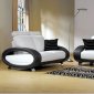 Black and White Leather Living Room Set