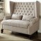 Alcacer Accent Loveseat Bench CM-BN6223 in Beige Fabric