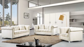 Kayla 615 Sofa Cream Velvet w/Options by Meridian [MRS-615Cream-Kayla]