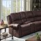 Milano U2197 Motion Sectional Sofa in Chocolate by Global