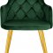 Salvatore Dining Chair 757 Set of 2 Green Velvet Fabric Meridian