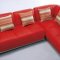 Red Top Grain Italian Leather Contemporary 4PC Sectional Sofa