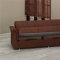 Brown Fabric Modern Sofa Bed Convertible w/Storage Space