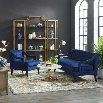 Concur Sofa in Navy Velvet Fabric by Modway w/Options [MWS-2997 Concur Navy]