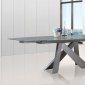 Zara Extendable Dining Table - Casabianca w/Light Gray Glass Top