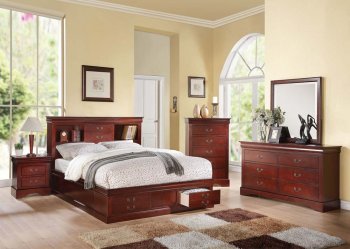 Louis Philippe III 5Pc Bedroom Set in Cherry by Acme w/Options [AMBS-24380 Louis Philippe III]