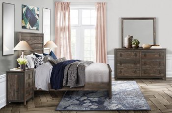 Harlow Bedroom Set 5Pc in Rustic Brown by Global w/Options [GFBS-Harlow Rustic Brown]