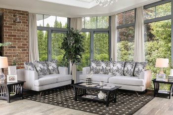 Blaenavon Sofa SM8826 in Silver Chenille Fabric w/Options [FAS-SM8826-Blaenavon Silver]