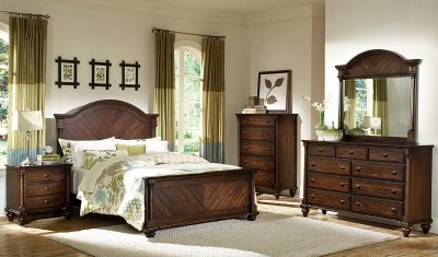 Cherry 1736 Chaplin Classic Bedroom by Homelegance w/Options