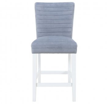 Monaco 03 Bar Stool Set of 4 in Gray Velvet by Global [GFDC-Monaco 03-BS-GRY/WHT]