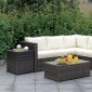 Ilona Outdoor Patio Sectional CM-OS2136-Set7 in Ivory & Espresso