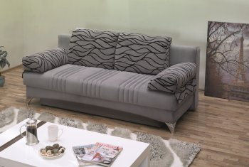 Daisy Sofa Bed Convertible in Grey Microfiber Fabric by Empire [MYSB-Daisy Grey]