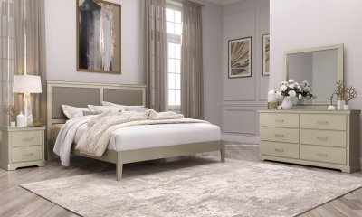 Destiny Bedroom Set 5Pc in Champagne by Global w/Options