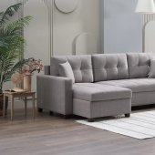 Mocca Sectional Sofa in Dupont Gray Fabric by Bellona