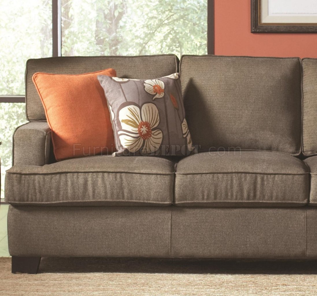 503435 Alvah Sectional Sofa in Olive Brown Fabric by Coaster