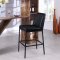 Bryce Bar Stool 919 Set of 2 in Black Faux Leather by Meridian