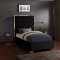 Lana Upholstered Bed in Black Velvet Fabric - Meridian w/Options