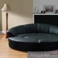 Black Bonded Leather Modern 5Pc Circular Sectional Sofa