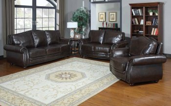 Liba Sofa in Brown Bonded Leather w/Optional Loveseat & Chair [ADS-Liba]