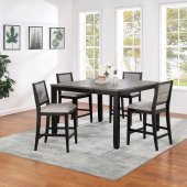 Elodie Counter Height Set 5Pc 121228 in Gray & Black by Coaster