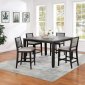 Elodie Counter Height Set 5Pc 121228 in Gray & Black by Coaster