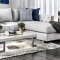 Ornella Sectional SM2671 in Light Gray Linen-Like Fabric w/Opt