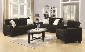 503781 Yasmine Sofa in Black Fabric by Coaster w/Options [CRS-503781 Yasmine]