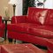 Samuel Sofa & Loveseat Set 501831 Red Leatherette by Coaster