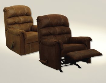 Chocolate or Tanner Fabric Capri Modern Handle Rocker Recliner [CNR-4273 Capri]