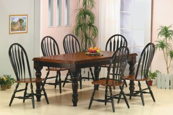 Black & Cherry Two-Tone Finish Classic 5Pc Dining Set w/Options [WDDS-1201]