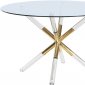 Mercury Dining Table 916 by Meridian w/Clear Glass Top