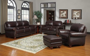 Leather Italia Tobacco James Sofa & Loveseat Set w/Options [LIS-S9922 James Tobacco]