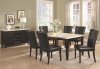 Cappuccino Finish & White Faux Marble Top Dining Table w/Options