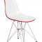 Cresco Set of 4 Dining Chairs CR19WR in White & Red - LeisureMod