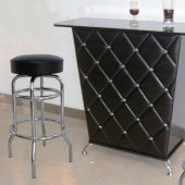 Black Modern Bar Table w/Chromed Legs & Optional Bar Stools