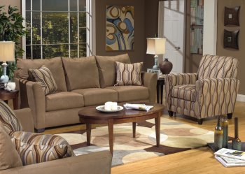 Beige Suede Fabric Modern Sofa & Loveseat Set w/Options [JFS-4167-Keaton]