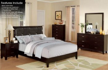 Warm Dark Brown Finish Transitional Bedroom w/Optional Items [PNBS-B340]