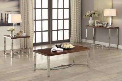 705078 Coffee Table 3Pc Set in Dark Brown by Coaster w/Options
