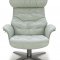 Karma Lounge Chair in Mint Green Leather by J&M