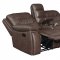 Flamenco Motion Sofa 610201 in Brown by Coaster w/Options