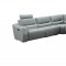 2144 Sectional Sofa in Gray Leather by ESF w/Recliner