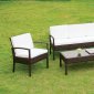 Makenna Outdoor Patio CM-OS2119 4Pc Set in White & Espresso