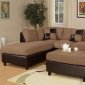 Saddle Microfiber Modern Sectional Sofa w/Ottoman