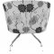 Black & White Floral Cotton Microfiber Modern Leisure Chair