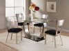 Camille 10090 5Pc Dining Set in Silver & Black by Acme w/Options