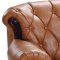 Brown Leather Stylish Living Room W/Button-Tufted Backs