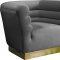 Bellini Sofa 669 in Grey Velvet Fabric by Meridian w/Options