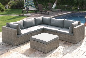 409 Outdoor Patio 6Pc Sectional Sofa Set by Poundex w/Options [PXOUT-409]