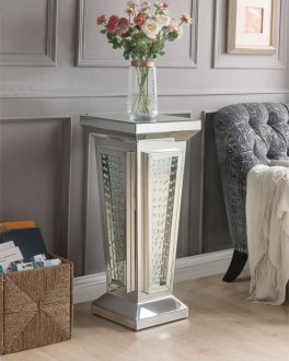 Nysa Pedestal Stand 80392 in Mirror by Acme